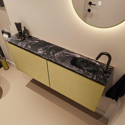 MONDIAZ TURE-DLUX 120cm toiletmeubel Oro. EDEN wastafel Lava positie rechts. Met 1 kraangat.