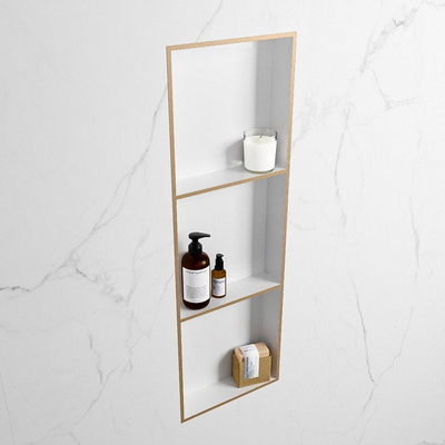 MONDIAZ EASY Nis - 89.5x29.5cm - geschikt voor in- of opbouw - 3 vakken - kleur Oro | Talc