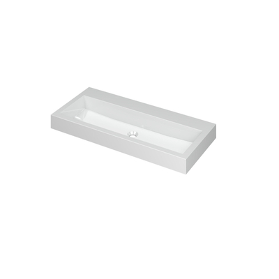 INK Momento wastafel - 100x45x9cm - 1 wasbak - 0 kraangaten - polystone wit glans