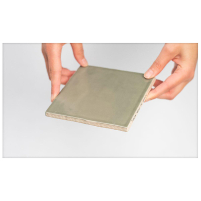 Ceralto Nordico Line wandtegel - 13x13cm - 8.5mm - vierkant - friese witjes - glans verde (groen)
