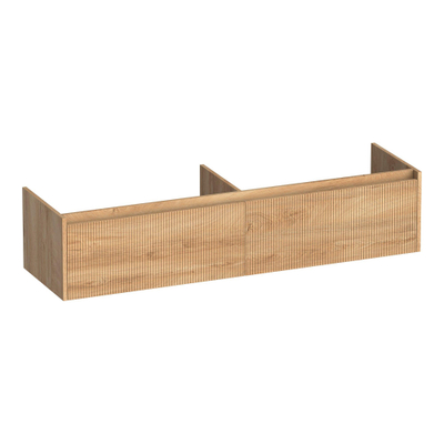 BRAUER Embrace Wavy wastafelonderkast 160 2 softclose lades - greeploos - 2 sifon uitsparingen - Forest Tan