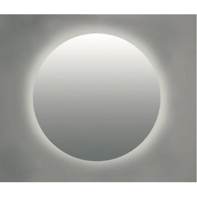 INK SP25 Spiegel - 100x3x100cm - LED onder en boven colour changing - dimbaar - Spiegelverwarming - rond - in stalen kader - aluminium Spiegel