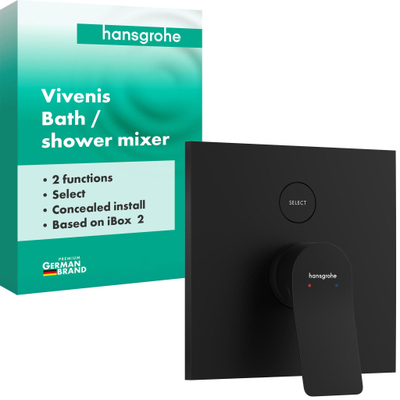 Hansgrohe Vivenis inbouw badmengkraan iBox Universal 2 mat zwart
