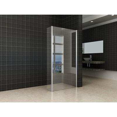 Wiesbaden Comfort paroi latérale avec profil d'angle 300 x 2000 x 10 mm verre clair nano/chrome