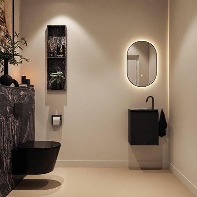 MONDIAZ TURE-DLUX Meuble de WC 40 cm Urban. EDEN lavabo Lava position gauche. Avec 1 trou de robinet.