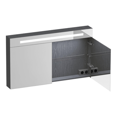 BRAUER Promise Deluxe spiegelkast - 120x70x15cm - met verlichting - 2 dubbelzijdige spiegeldeuren - Timber Grey