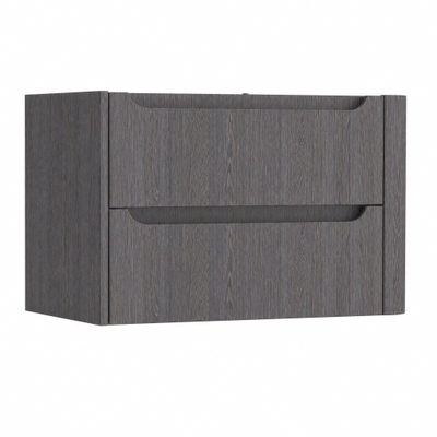 H&R Badmeubelen Juice Meuble sous lavabo - 80x45x50cm - angle droit arrondi - 2 tiroirs - poignée intégrée - Wenge