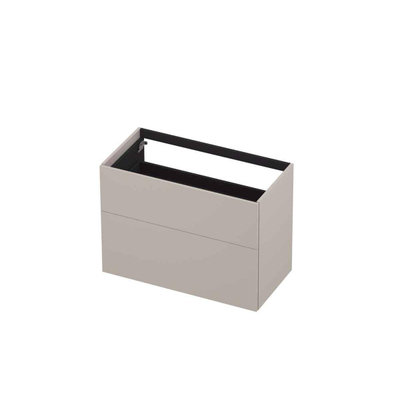 INK Wastafelonderkast - 90x45x65cm - 2 lades - push to open - MDF lak - Mat kasjmier grijs