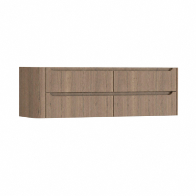 H&R Badmeubelen Juice Wastafelonderkast - 160x45x50cm - linkerhoek afgerond - 4 lades - geïntegreerde greep - charleston
