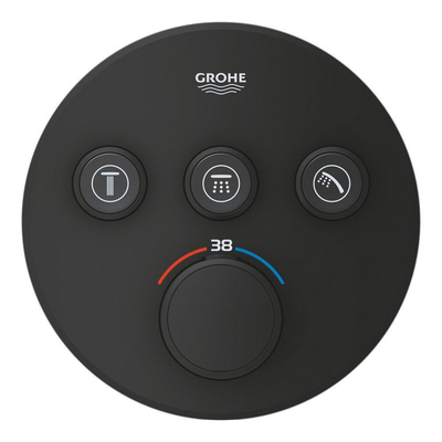 Grohe Grohtherm SmartControl Afdekset - thermostatisch - rond - phantom black (zwart)