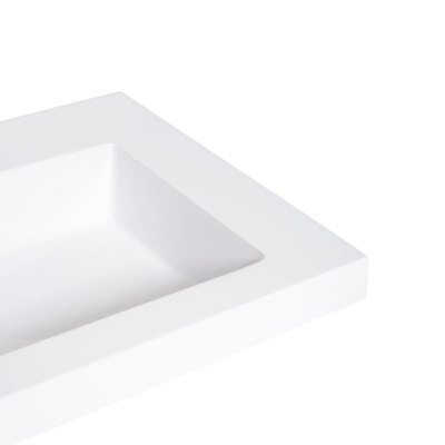 BRAUER Foggia lavabo pour meuble 160cm 2 lavabos 2 trous marbre minéral blanc