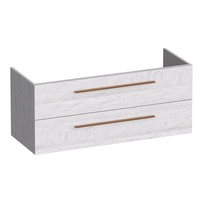 BRAUER Trust meuble sous-lavabo 120 sans poignées rapportées 2 tiroirs à fermeture en douceur et 2 découpes pour siphon - Forest Seashell