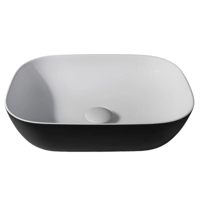 Terravito Eloro Waskom - opbouw - 46x12.2x34cm - Solid surface - Ovaal - Mat Zwart