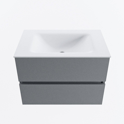 Mondiaz VICA ensemble de meuble de salle de bain - 70cm - meuble sous-vasque plata - 2 tiroirs - lavabo cloud milieu - 1 trou de robinet - version haute de 60cm - talc