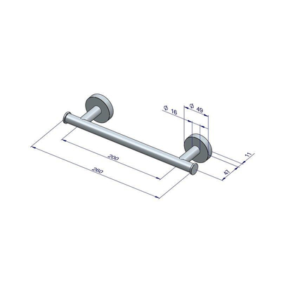 Plieger Como handdoekbeugel magnetisch 260mm brushed