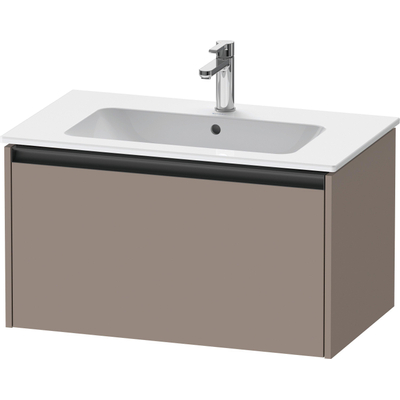Duravit Ketho.2 Wastafelonderbouwkast - met 1 lade - 81x48x44cm - met greep antraciet - basalt mat