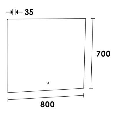 BRAUER Ruby spiegel - 80 rechthoekig met indirecte LED-verlichting met dimfunctie en touch-bediening