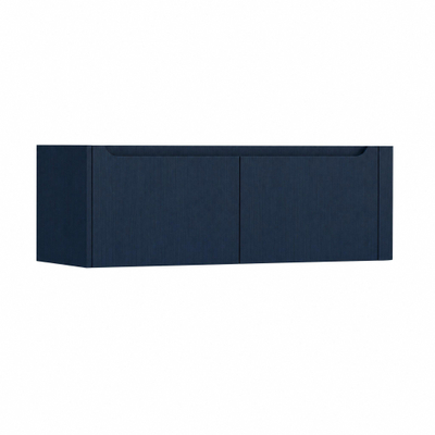 H&R Badmeubelen Juice Meuble sous lavabo - 120x45x40cm - angle droit arrondi - 2 tiroirs - poignée intégrée - chêne bleu