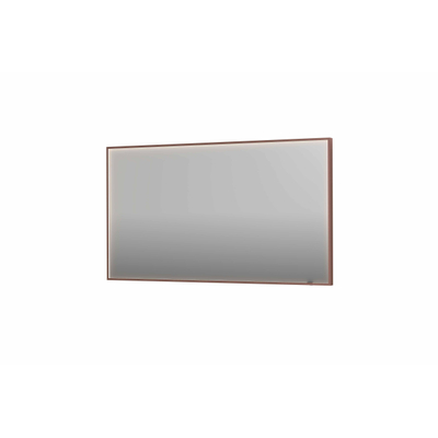 INK SP19 spiegel - 140x4x80cm rechthoek in stalen kader incl dir LED - verwarming - color changing - dimbaar en schakelaar - geborsteld koper