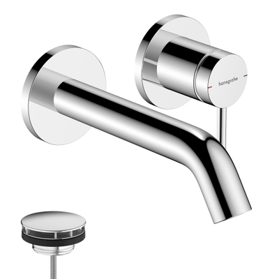 Hansgrohe Tecturis Robinet lavabo encastré - mitigeur - rond - monocommande - bec 16.5 cm - chrome