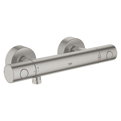 Grohe Vitalio Joy Doucheset - 60cm glijstang - ronde handdouche - 3 straalsoorten - thermostaatkraan - Brushed Supersteel (RVS)