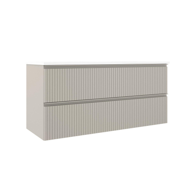 Saniclass Prime meubelset incl basalt topblad en 2x waskom - 120x55x45.9cm - mat cotton (beige) showroommodel