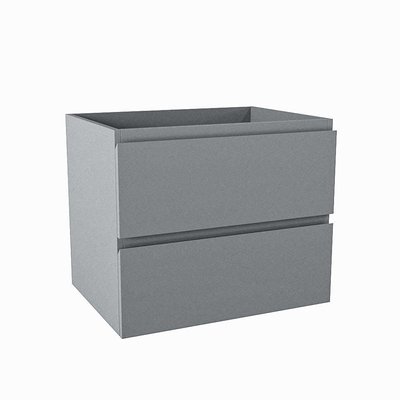 Mondiaz HAY wastafelonderkast - 60x45x50cm - 2 lades - uitsparing midden - softclose - Plata