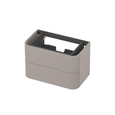 INK Concept R Wastafelonderkast - 80x45x52cm - 2 lades - opliggende grepen - gefreesd - afgeronde hoeken - MDF lak - mat kasjmier grijs