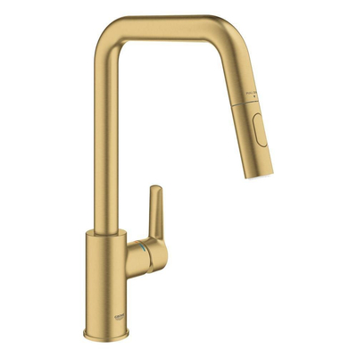 GROHE Start 2021 keukenkraan u-uitloop uittrekbare dual spray - geborsteld cool sunrise (goud)