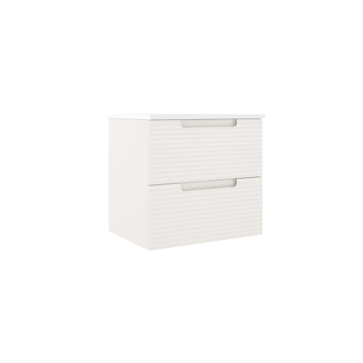 Adema Prime Balance Wastafelonderkast - 60x55x44.9cm - 2 lades - Geintegreerde greep - MDF - mat cotton (beige)
