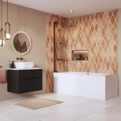Crosswater Asura pare-baignoire pivotant - 90x150cm - bronze brossé