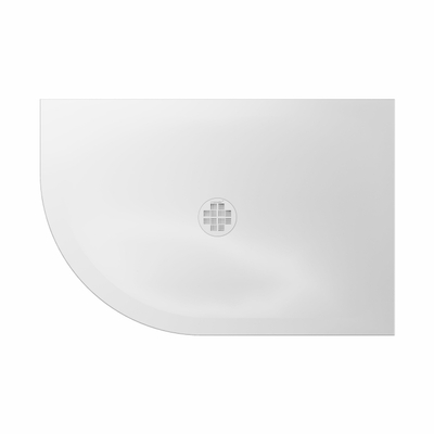 Crosswater Creo Receveur de douche décentré - 120x80x2.5cm - quart de cercle (gauche) - blanc