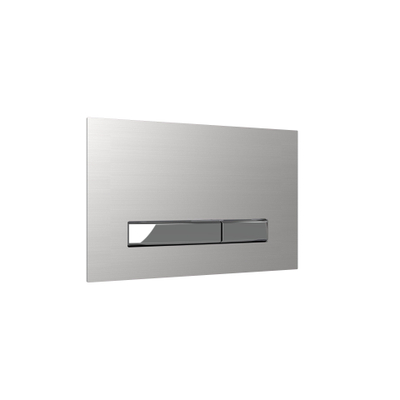 QeramiQ Push Metal Thin Plaque de commande - 25x16cm - pour réservoir encastré Geberit UP320 - double chasse - inox brossé