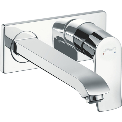 Hansgrohe Metris Afbouwdeel - voor inbouw wandkraan - inclusief uitloop 22 - 5cm - inclusief afvoerplug - 50001 - hoogglans chroom