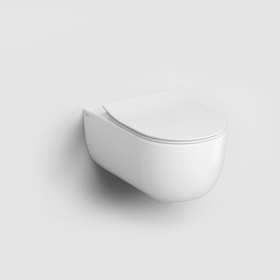 Clou Hammock WC suspendu sans bride 37x56cm abattant fin Céramique Blanc mat