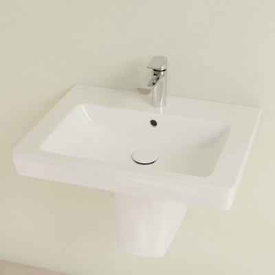 Villeroy & Boch Subway 2.0 wastafel - 60x47cm - 1 kraangat - met overloop CeramicPlus - White Alpine (glans wit)
