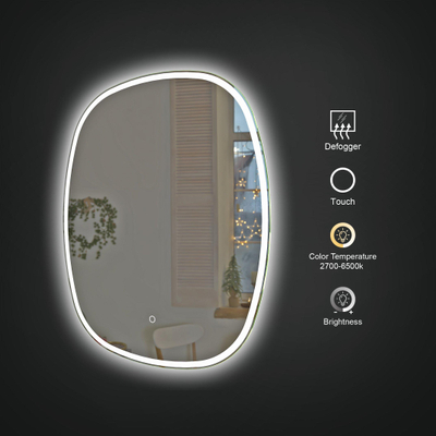 Arcqua Loft Miroir - 65x80cm - ovale - vertical - LED avant