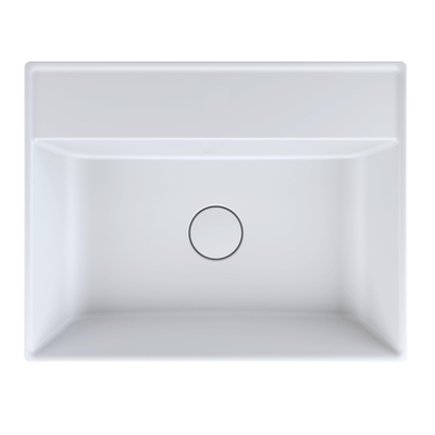 Arcqua Edge Lavabo à poser - 60x47x12cm - sans trou de robinetterie - marbre de synthèse - blanc mat