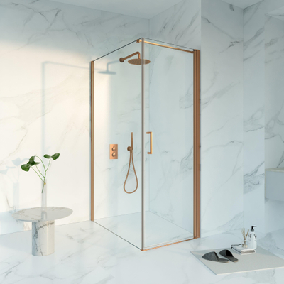 Fortifura Galeria Cabine de douche - 70x120x200 - Profil verre de sécurité - anticalcaire - Cuivre brossé PVD (Cuivre)