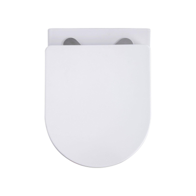 Aloni Pro Toilet suspendu - 36x49x32cm - chasse d'eau tourbillonnante - sans rebord - avec abattant - softclose - quick release - compact - blanc brillant
