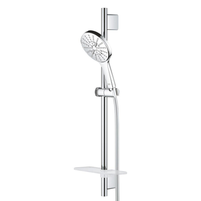 GROHE Rainshower SmartActive 130 Ensemble de douche mortier jointuresant - 60cm - douchette ronde - 3 types de jet - flexible de douche lisse - avec porte-savon - chrome