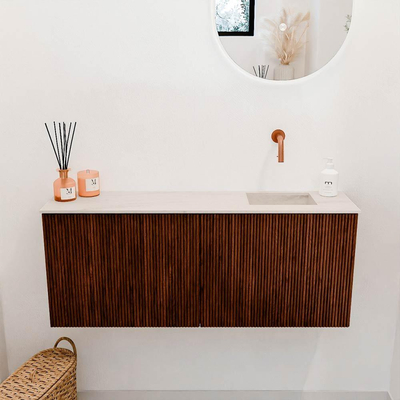 Mondiaz JOYA-DLUX 100cm toiletmeubel - kleur Ruby - Wastafel FAYE positie Rechts Zonder kraangat kleur Meli.