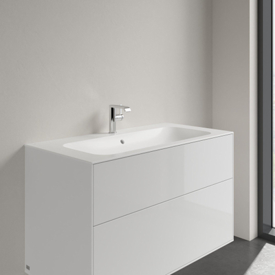 Villeroy & Boch finion meubelwastafel - 1 kraangat - 100x50cm CeramicPlus - met verdekte overloop - Stone White (mat wit)