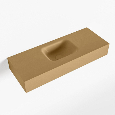Mondiaz LEX Lavabo - 80x30x12cm - vasque au milieu - sans trous de robinet - solid surface - Oro