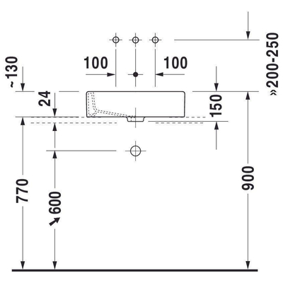 Duravit Vero lavabo à poser dessous meulé avec fixation 50x38cm sans trop-plein avec WonderGliss blanc