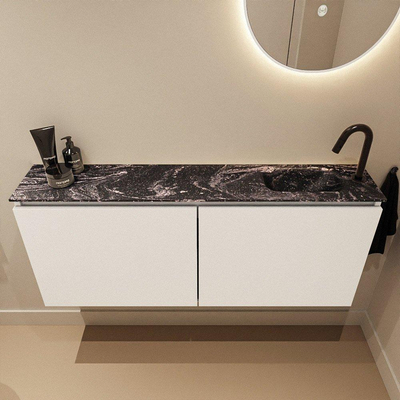 MONDIAZ TURE-DLUX 120cm toiletmeubel Talc. EDEN wastafel Lava positie rechts. Met 1 kraangat.