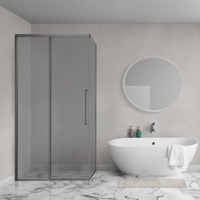 Aqua Vista Lokla Cuadra zijwand - 30x200cm - incl. montageset - t.b.v. douchecabine - rookglas - gunmetal