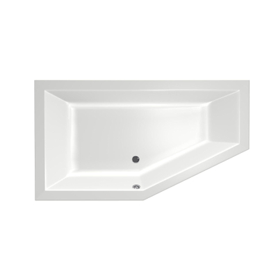 Xenz Society Baignoire d'angle - 160x90x53 - bonde au milieu - gauche - acrylique - blanc