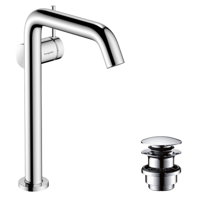 Hansgrohe Tecturis s Eengreeps wastafelkraan - 240 Fine - coolstart - voor waskommen - met afvoerplug - hoogglans chroom