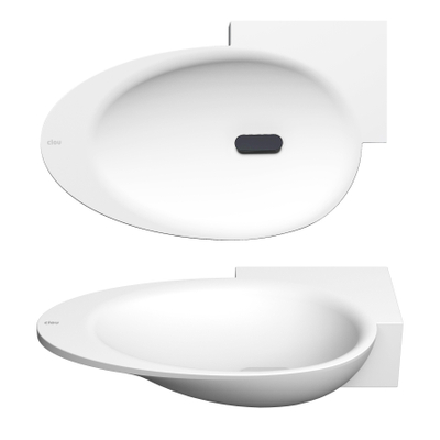 Clou First vasque de fontaine 38,8x24,6cm trou de robinet à droite Aluite Blanc mat